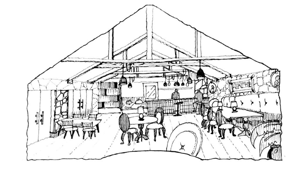 Cafe at palampur sketch